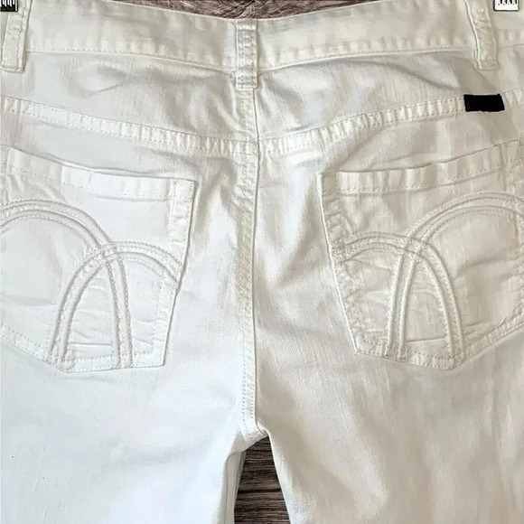 Liz Claiborne Jeans Boyfriend Fit Straight Crop Cuffed Size 10 White Mid Rise - Picture 9 of 16